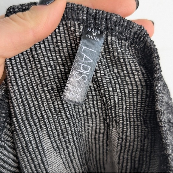 Lapis One Size Women's Gray Black Maxi Skirt Stretch Flowy Pattern - Picture 3 of 4